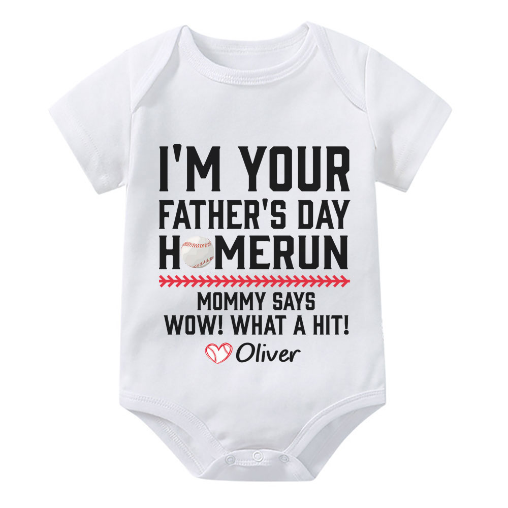 I'm Your Father's Day Homerun Personalized Bodysuit