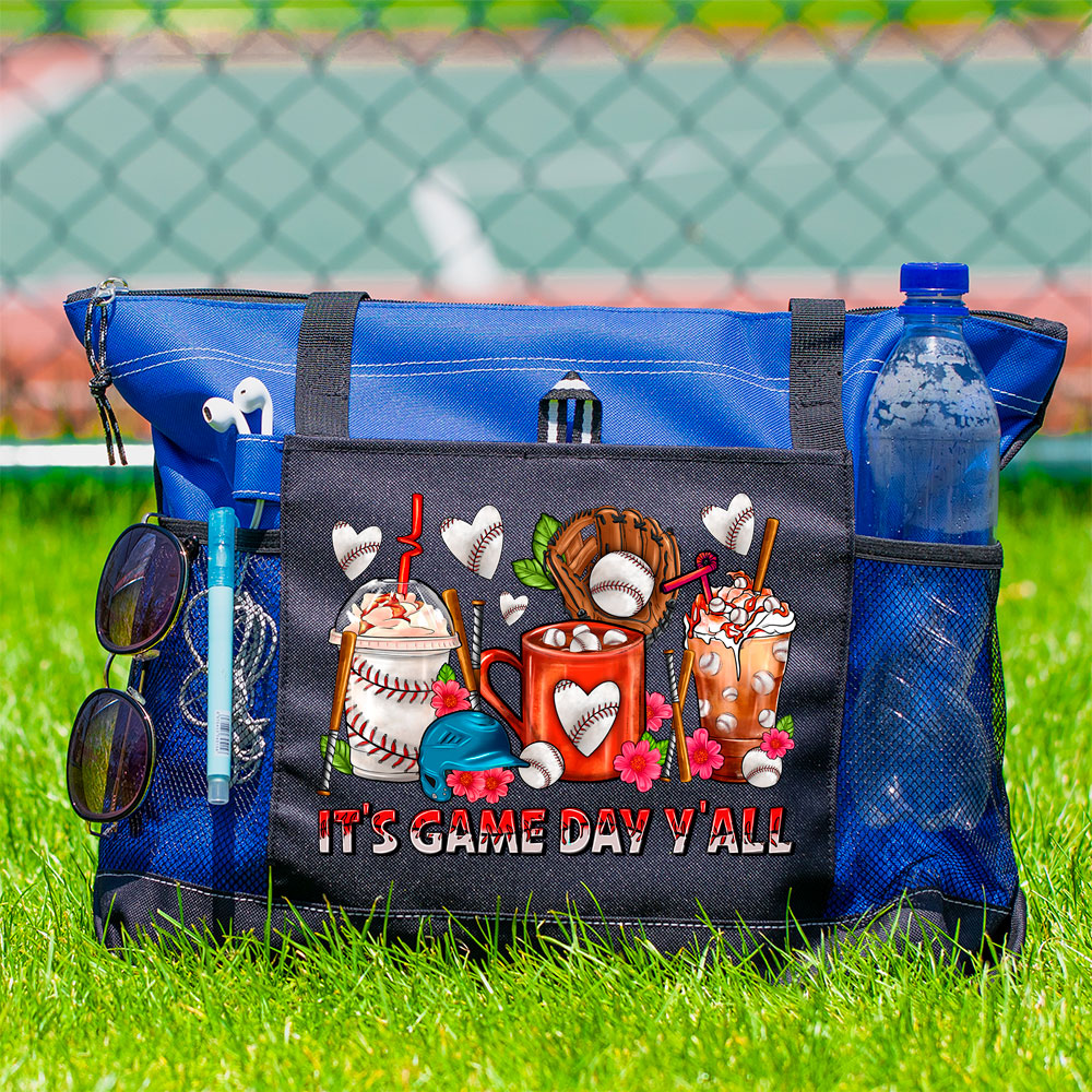 It's Game Day Y'all Coffee Baseball Tote Bag