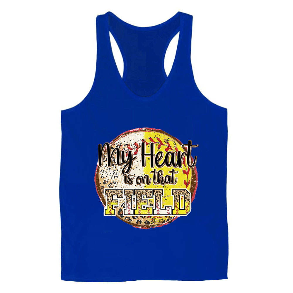 My Heart Is on that Field Softball Mom Tank Top