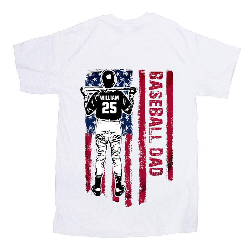 Personalized Baseball Dad T-Shirt