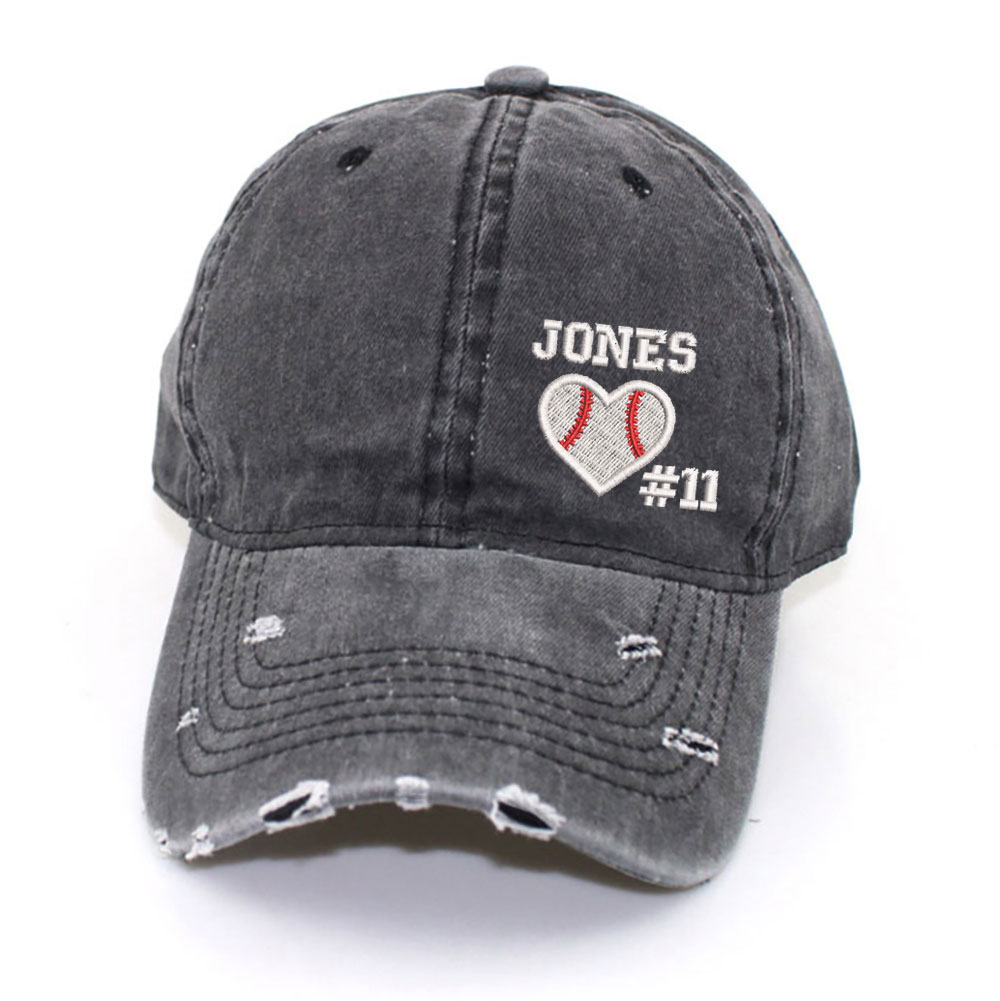 Personalized Baseball Heart Hat