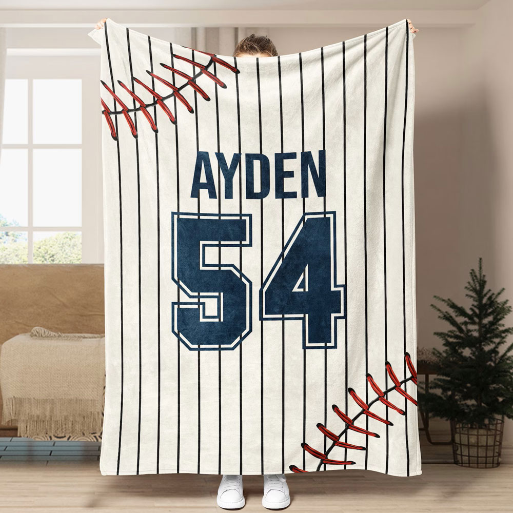 Personalized Baseball Jersey Blanket
