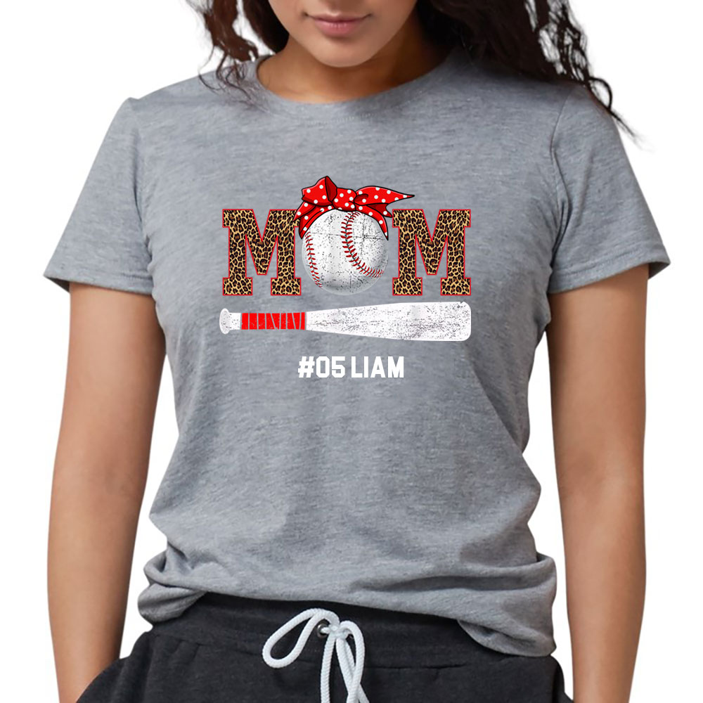 Personalized Baseball Mom Kid's Name T-Shirt