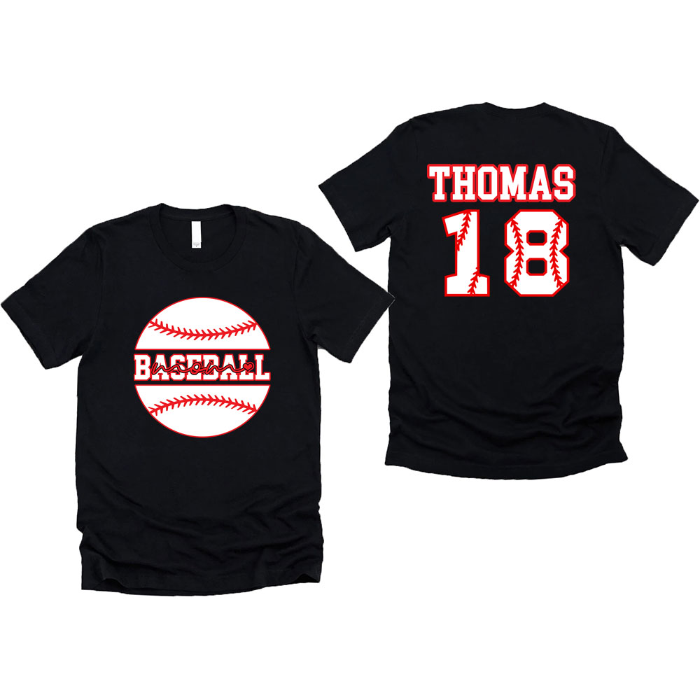 Personalized Shirts with Baseball Number and Name