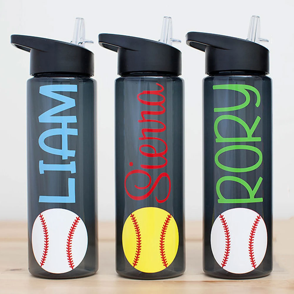 Personalized Baseball Softball Water Bottle with Name