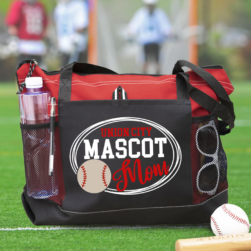 Personalized Baseball Team Mom Tote Bag