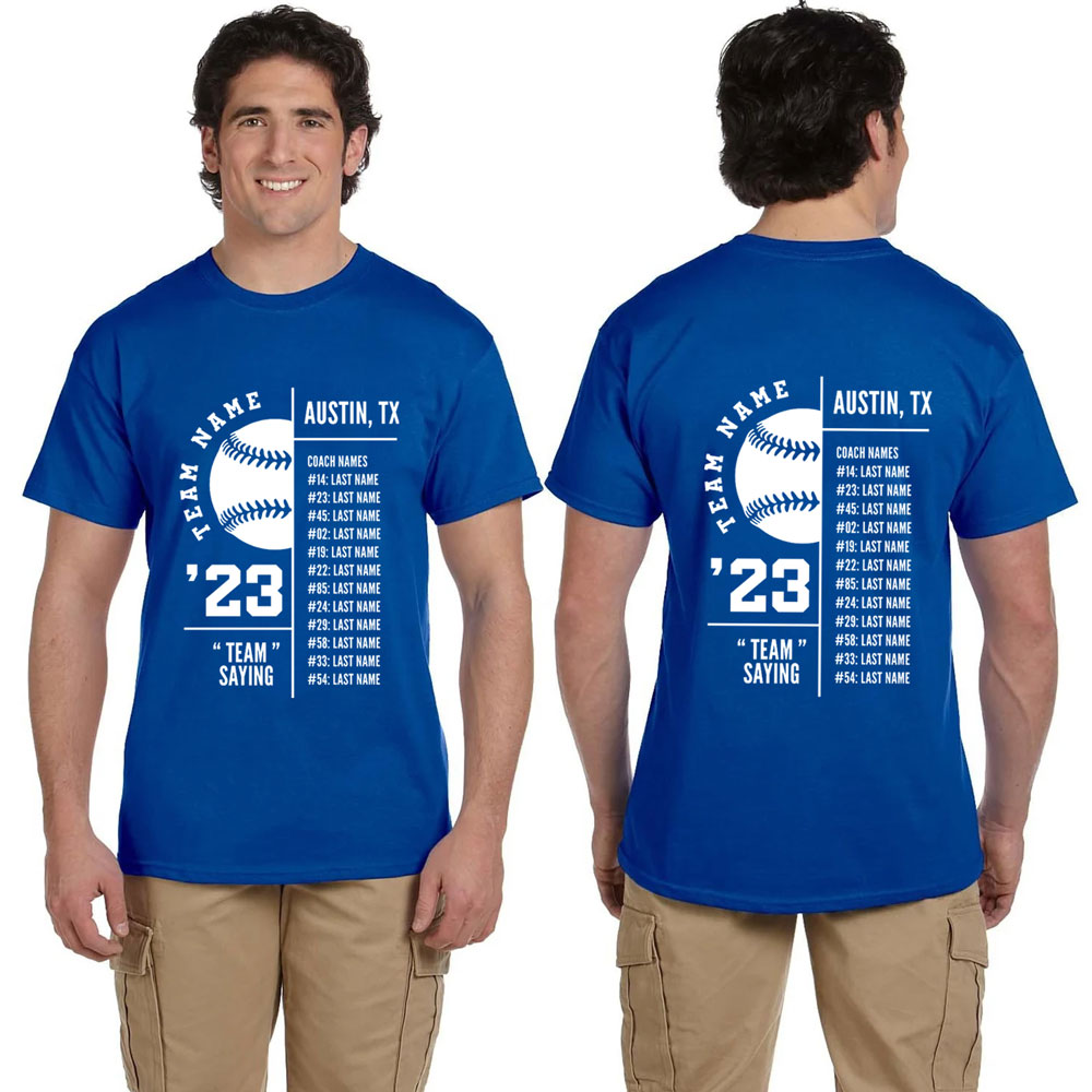 Personalized Baseball Team Roster Shirt