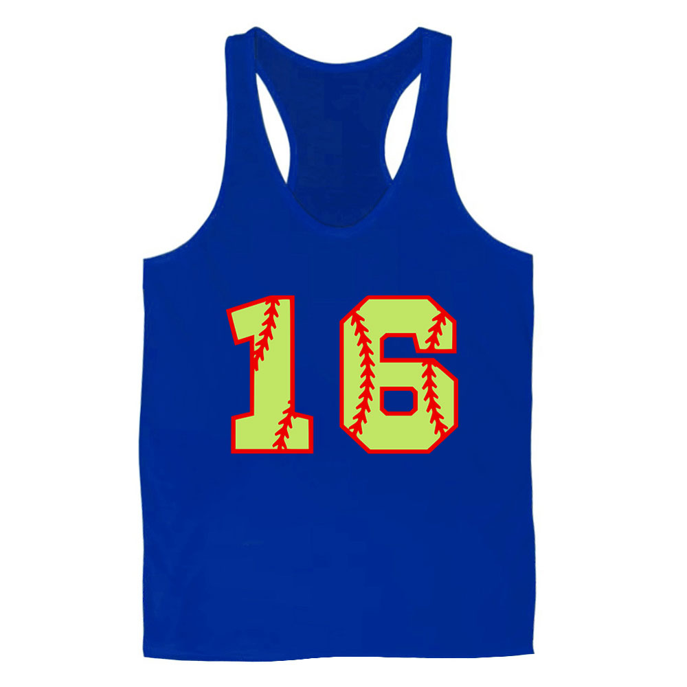 Personalized Baseball and Softball Number Racerback Tank Top