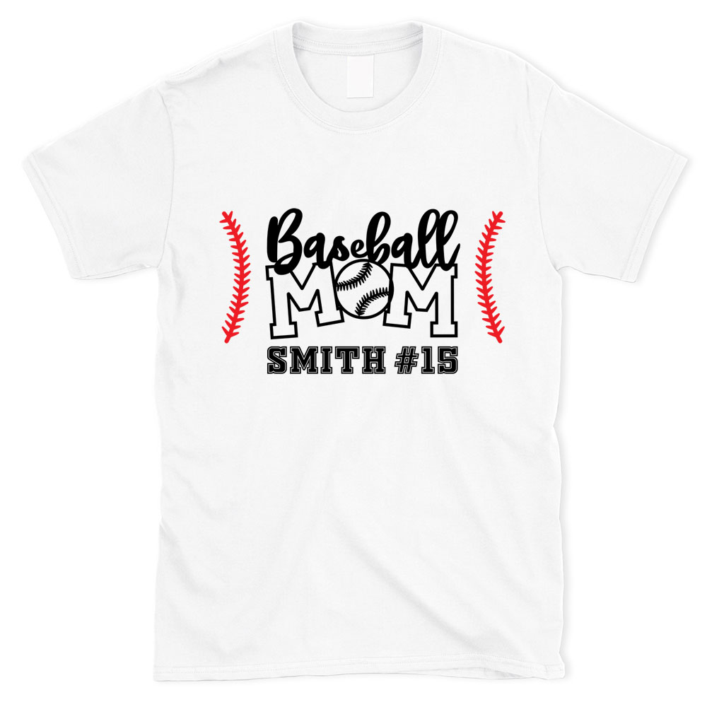 Personalized Baseball Mom Shirt With Name And Number, Baseball