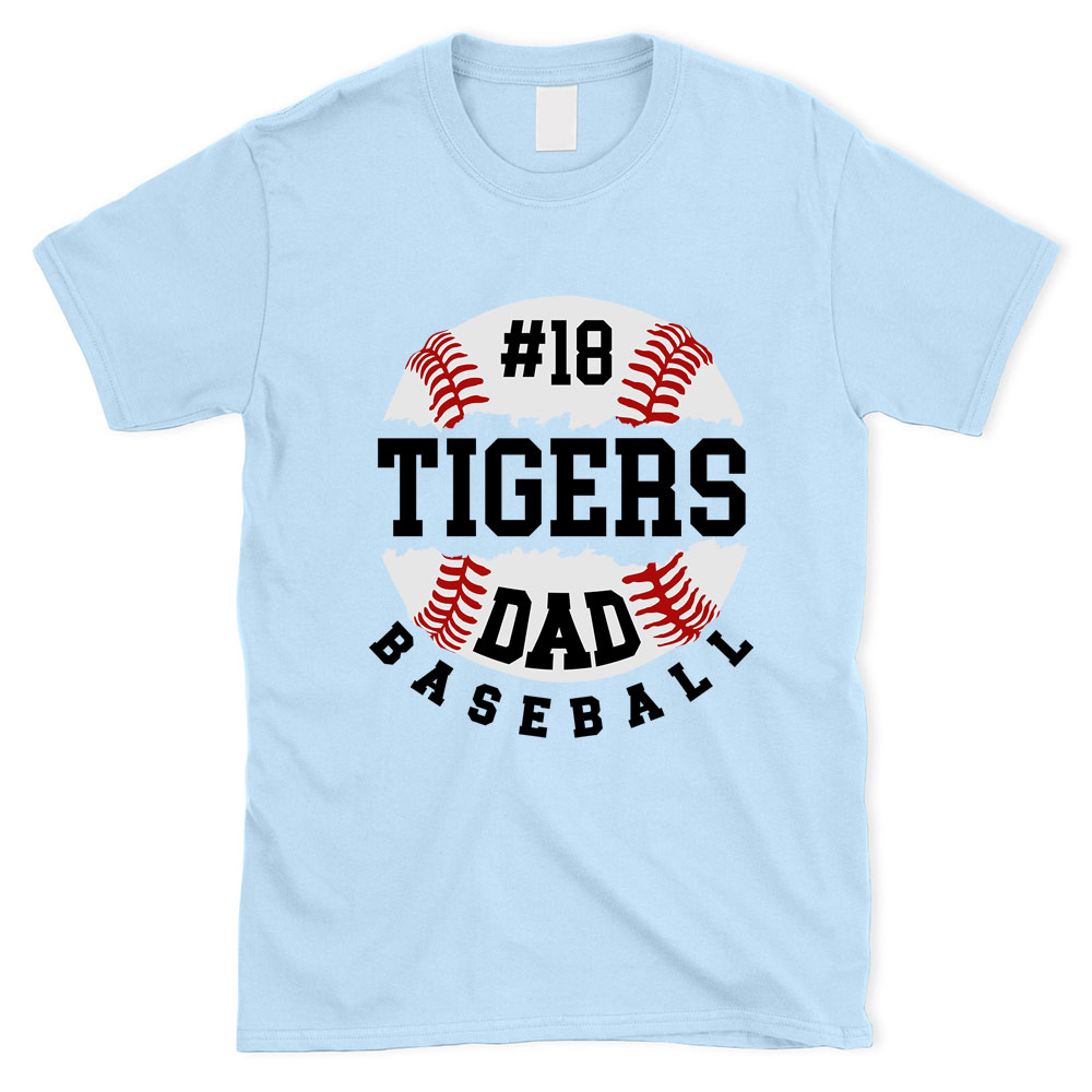 Personalized Name and Number Baseball Dad Shirt