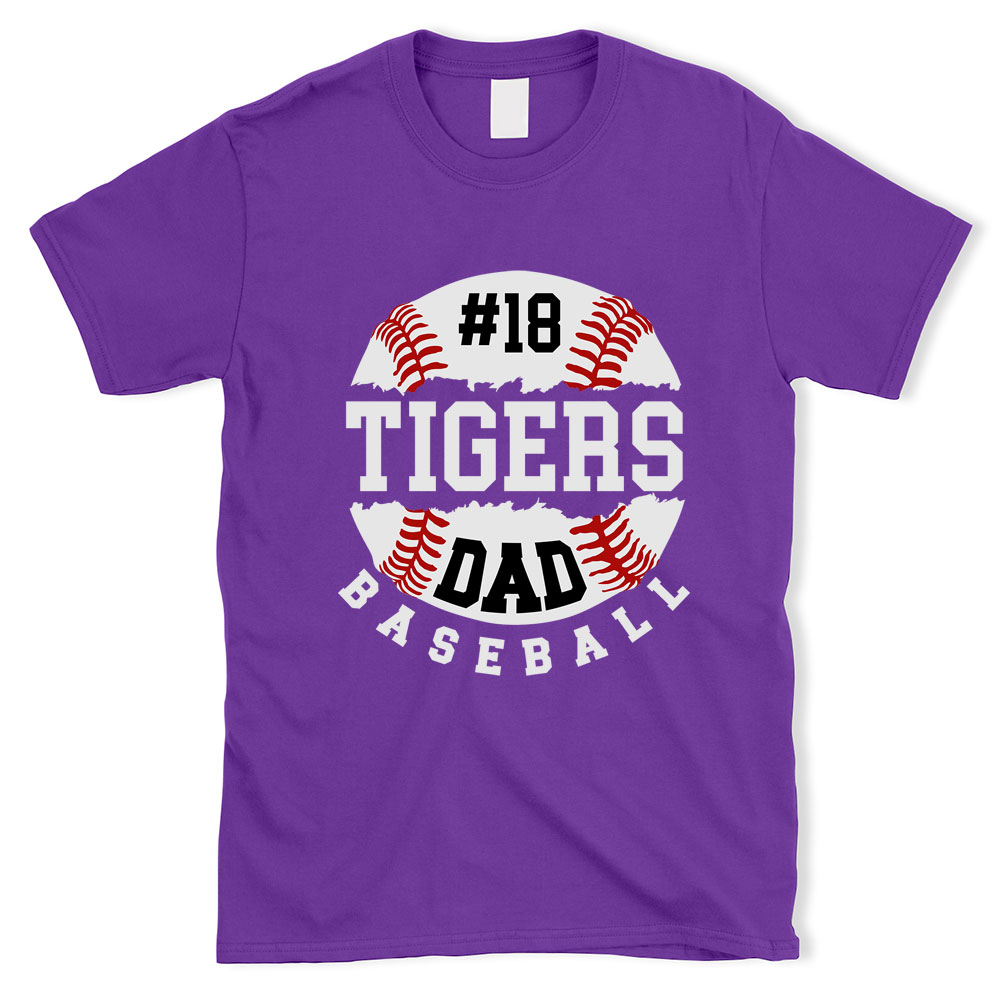 Personalized Name and Number Baseball Dad Shirt