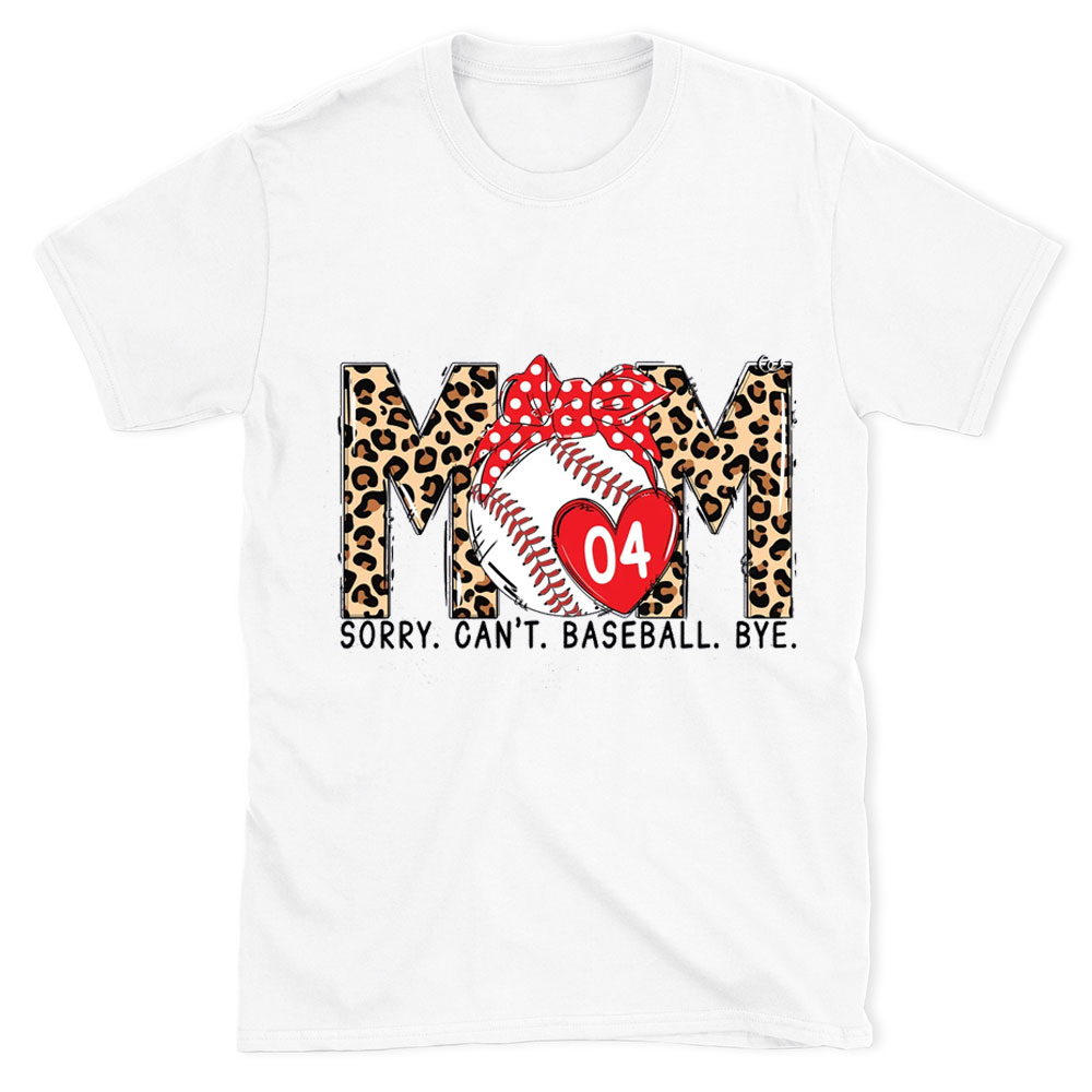 Personalized Number Leopard Baseball Mom T-Shirt