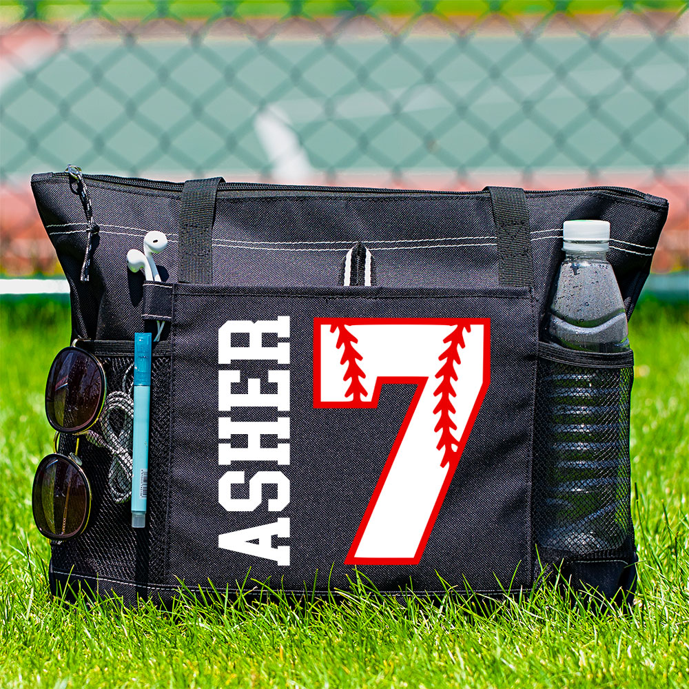 Personalized Number and Name Sports Tote Bag