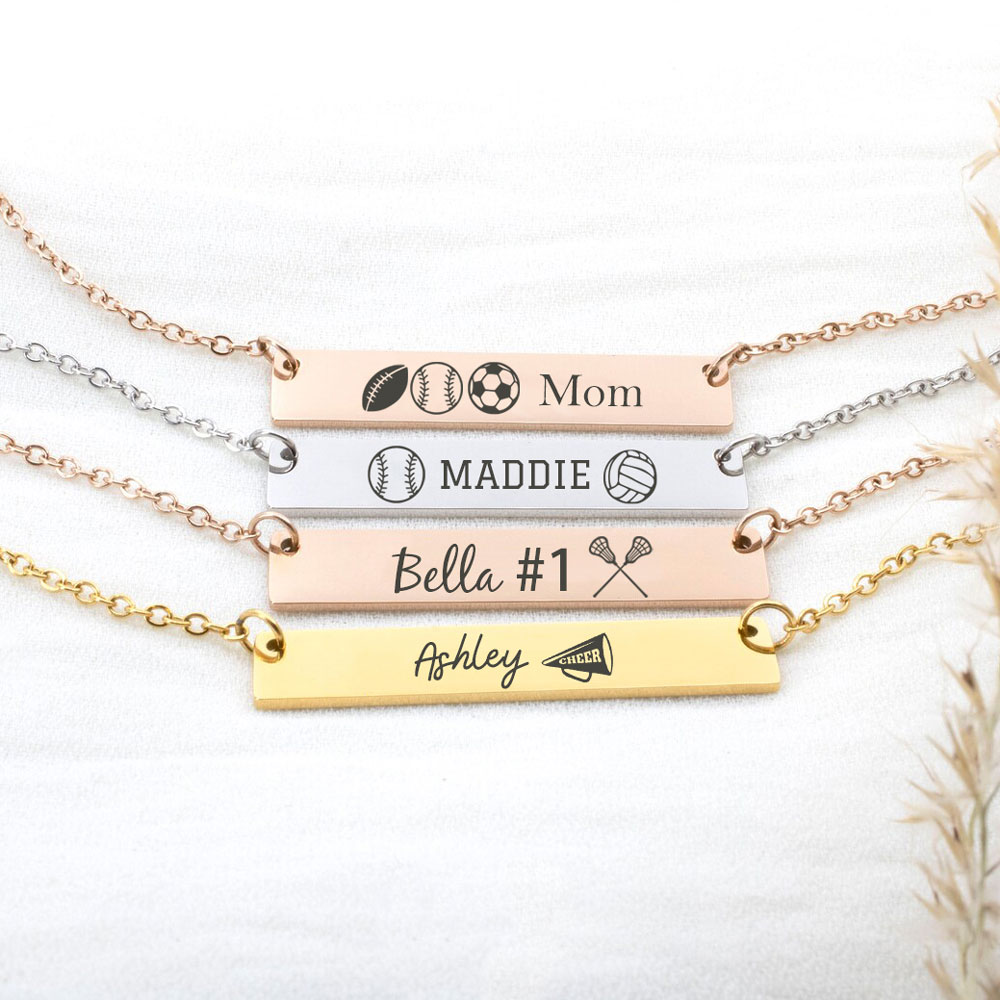 Personalized Sports Bar Necklace