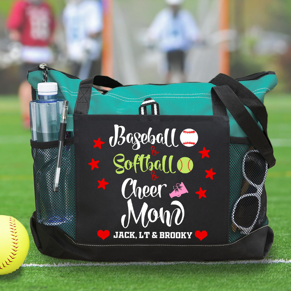 Personalized Sports Mom Three Sports Tote Bag