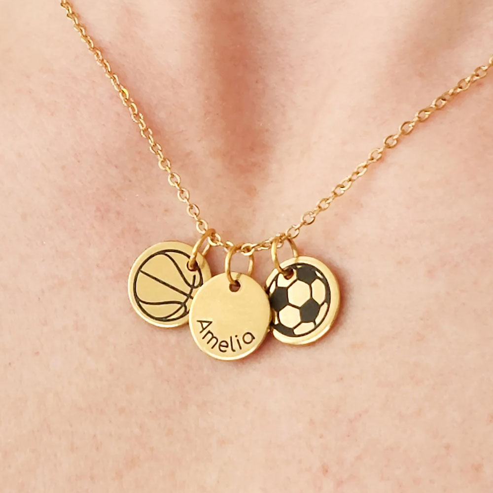 Personalized Two Sports Player Necklace
