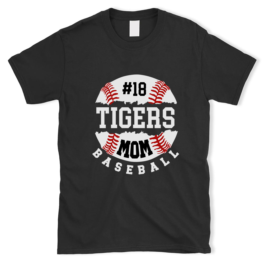 Personalized Vintage Baseball Mom T-Shirt