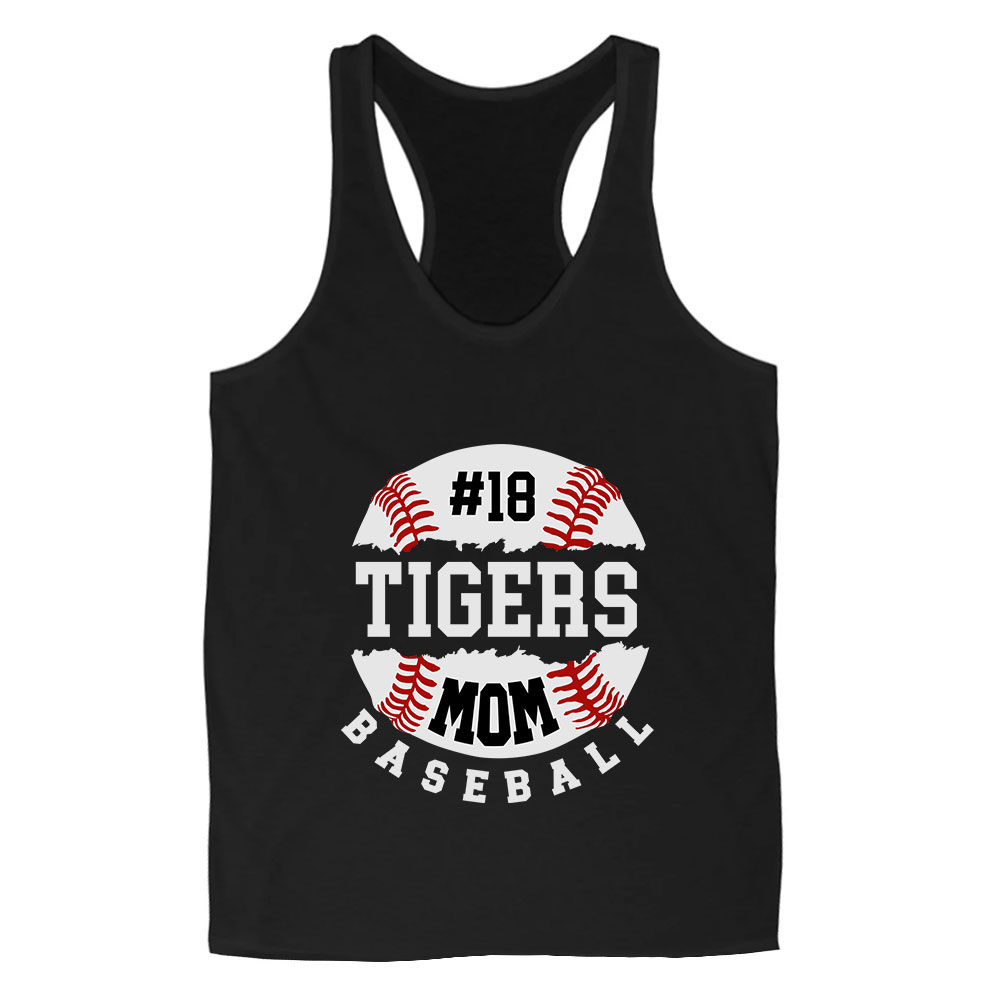 Personalized Vintage Baseball Mom Tank Top