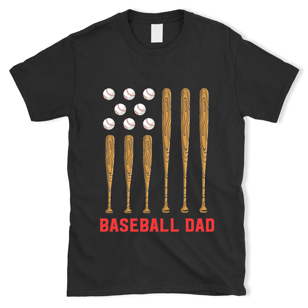 Proud Baseball Dad American USA Flag Shirt