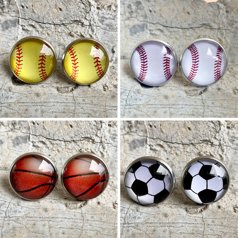 Sports Glass Earrings