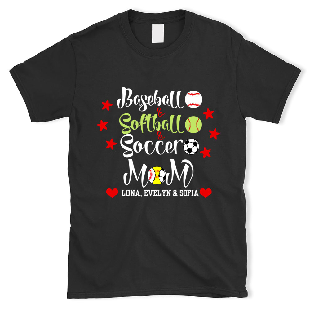Three Balls Personalized Baseball Mom Shirt