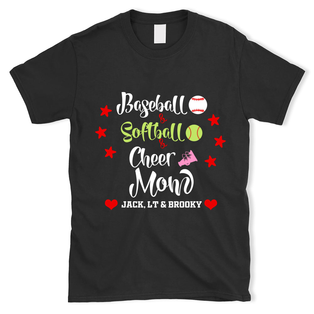 Three Sports Personalized Sports Mom T-Shirt