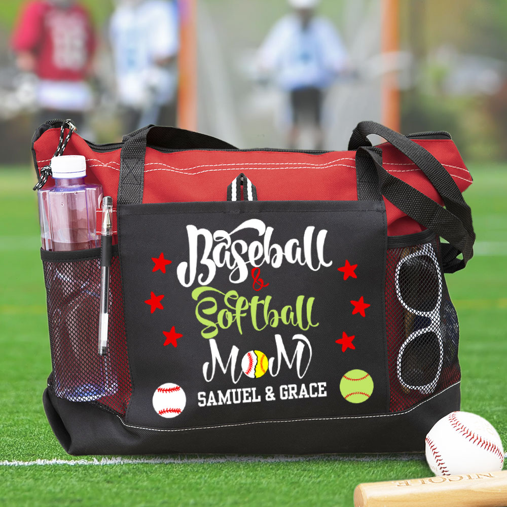Two Balls Ball Mom Personalized Tote Bag
