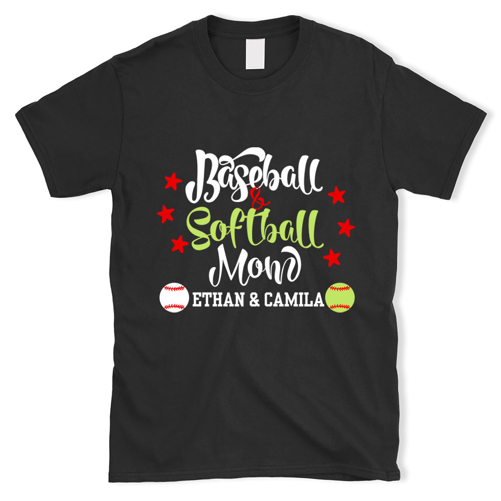 Two Sports Personalized Sports Mom T-Shirt