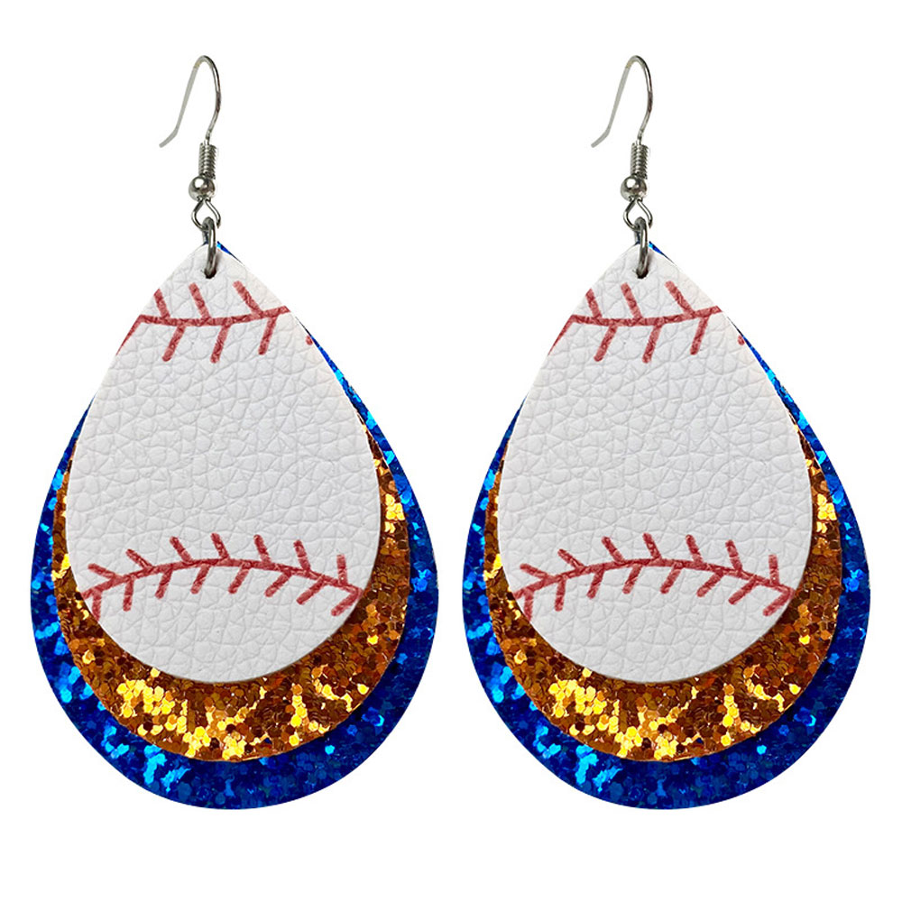Water Drops Baseball Earrings