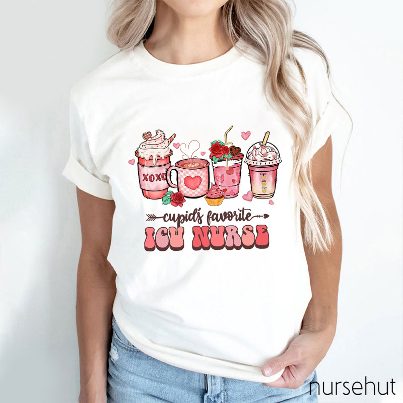 Personalized Cupid's Favorite ICU Nurse T-Shirt