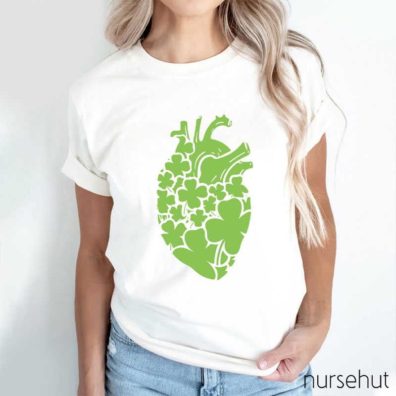 Four Leaf Clover Heart Nurse T-Shirt