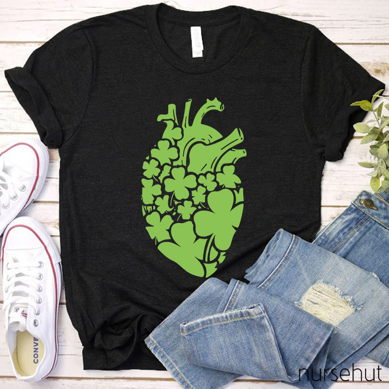 Four Leaf Clover Heart Nurse T-Shirt