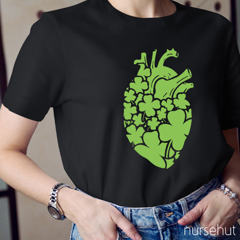 Four Leaf Clover Heart Nurse T-Shirt