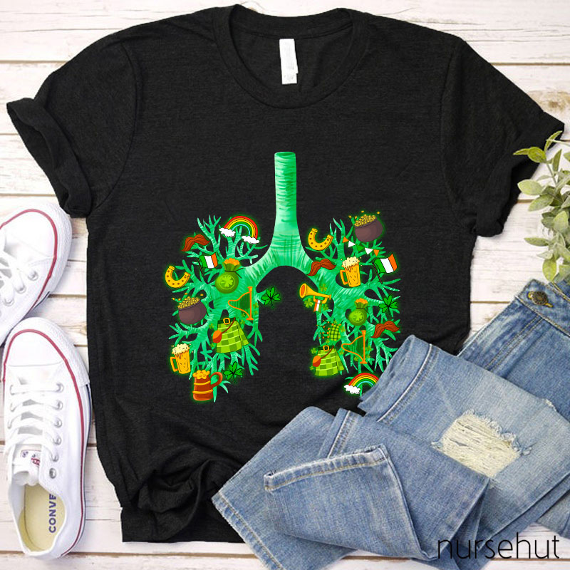 St. Patrick's Day Lung Tree Nurse T-Shirt