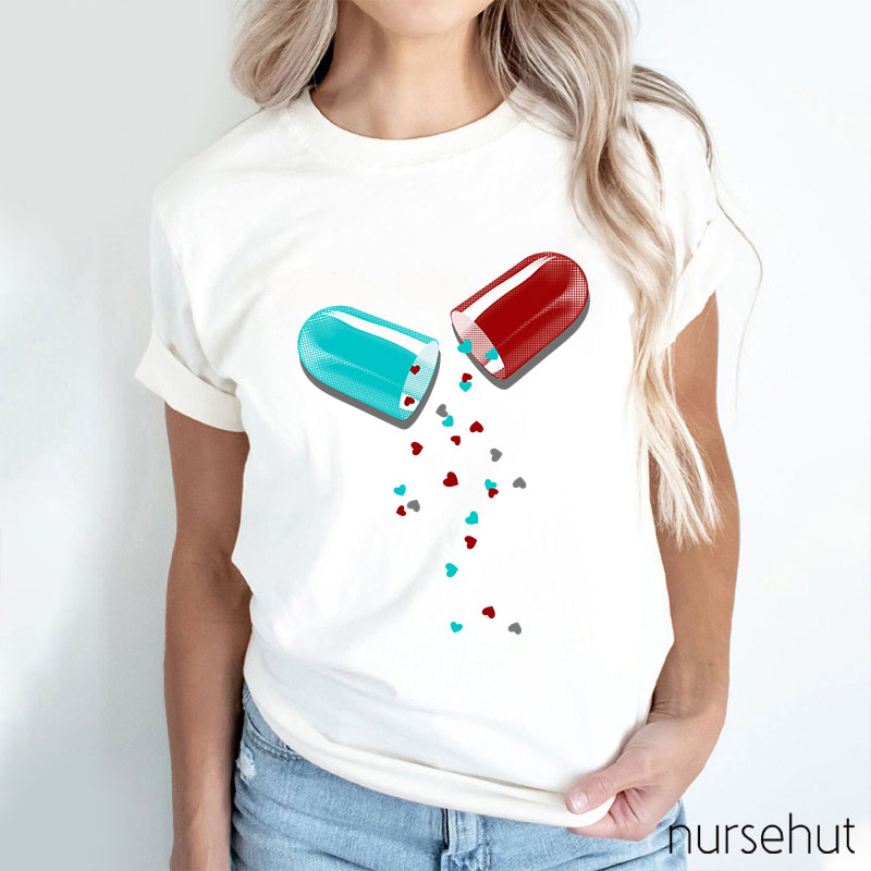 Capsule Pouring Down Love Nurse T-Shirt