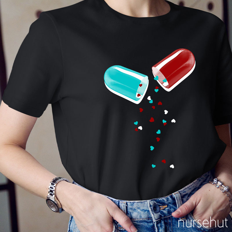 Capsule Pouring Down Love Nurse T-Shirt