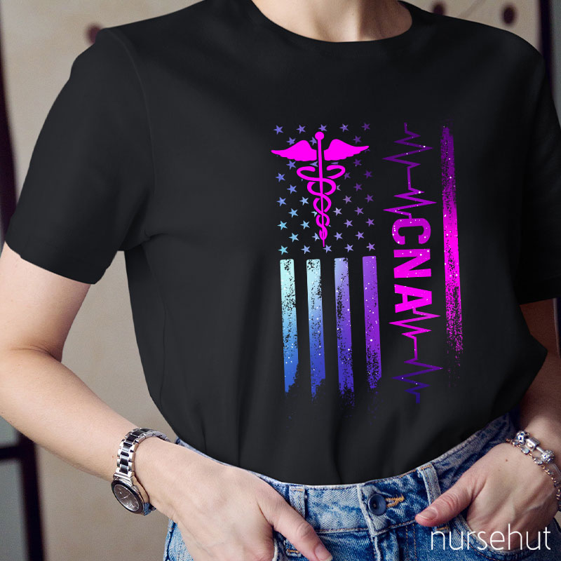 A Glittering Flag Nurse T-Shirt