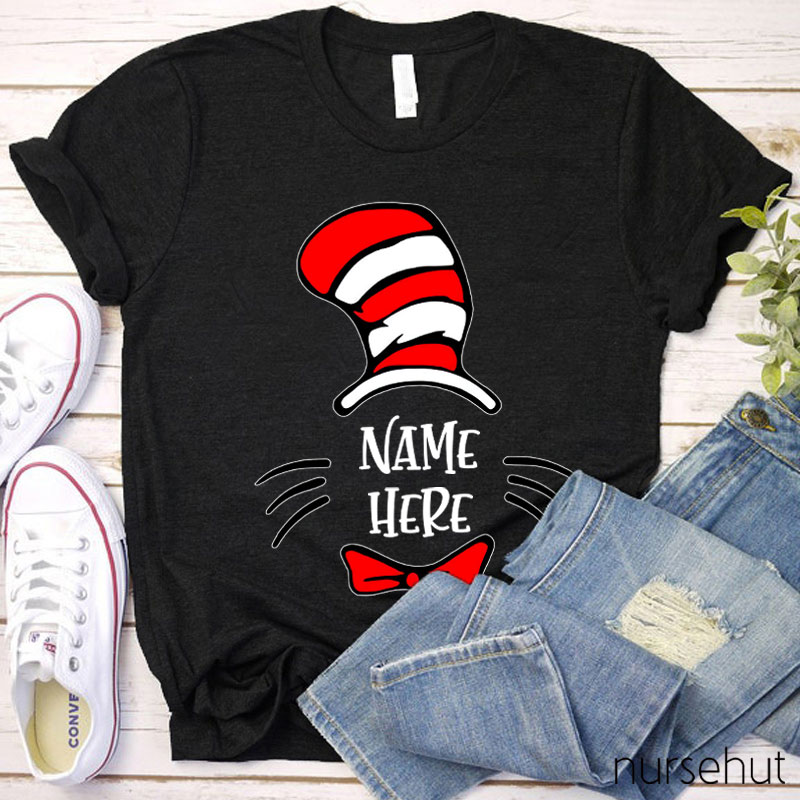 Personalized Teacher Name Cat T-Shirt