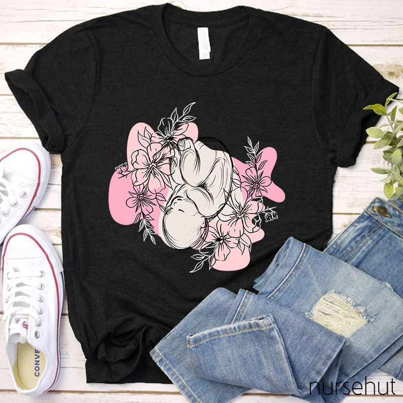 We Saw A Baby Grow In Flowers Nurse T-Shirt