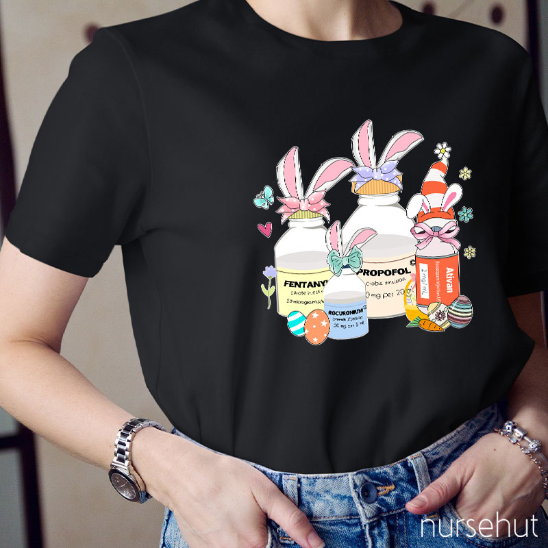 Crna Bunny Crew Nurse T-Shirt