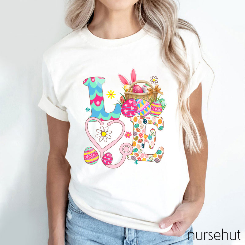 Love Rich Pattern Nurse T-Shirt