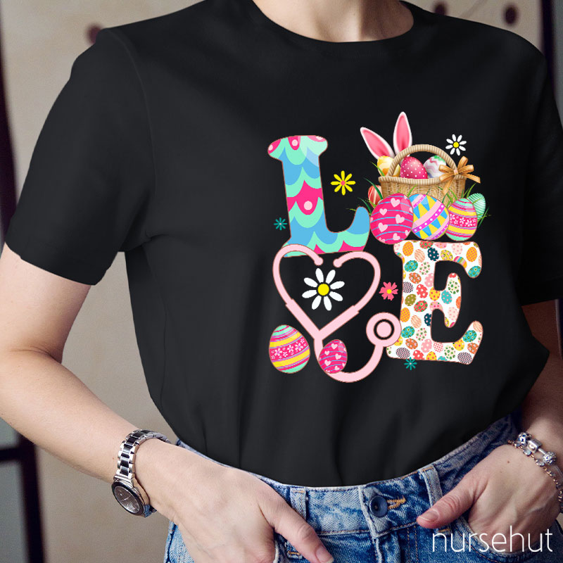Love Rich Pattern Nurse T-Shirt