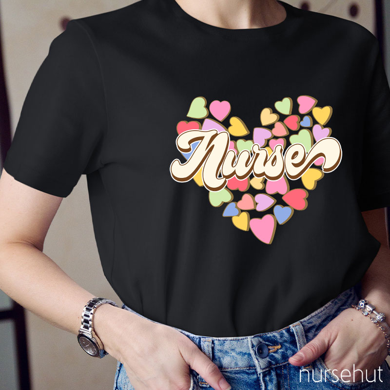 Hearts Pills Valentine Nurse T-Shirt