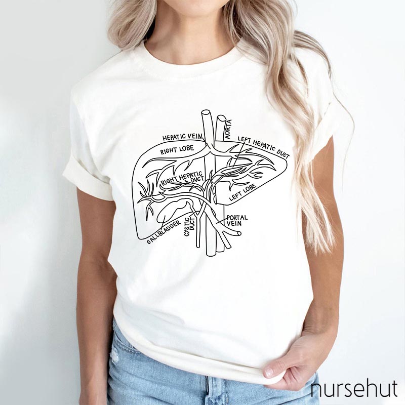 Liver Anatomy Nurse T-Shirt