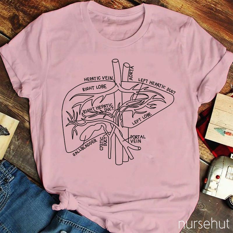 Liver Anatomy Nurse T-Shirt