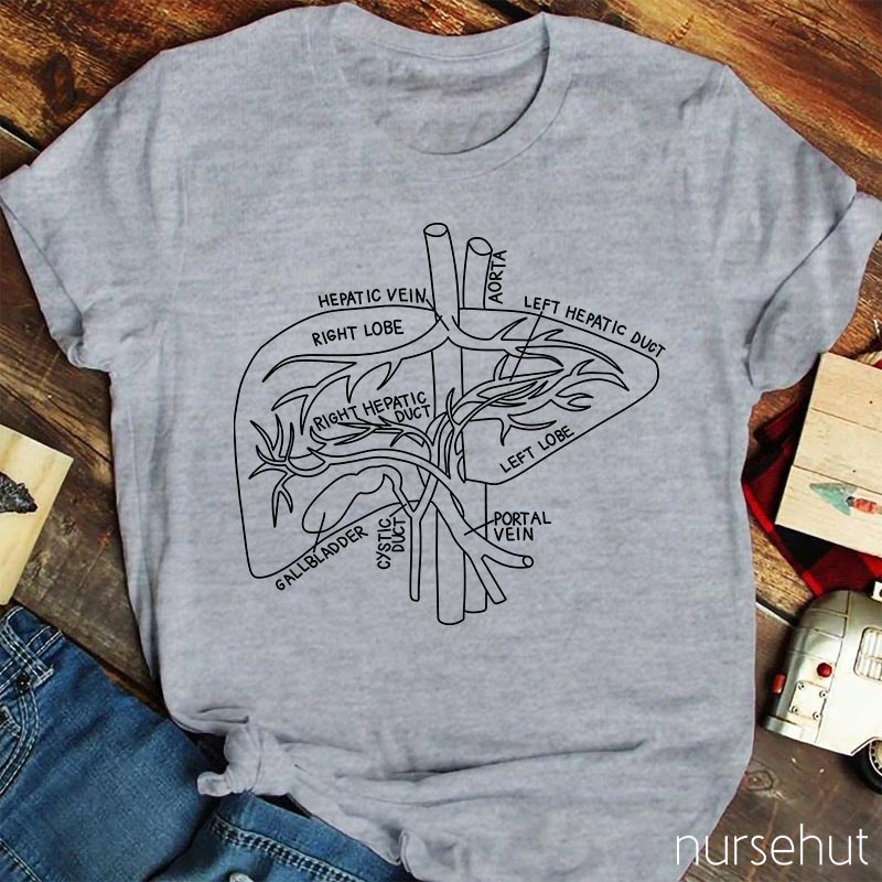 Liver Anatomy Nurse T-Shirt