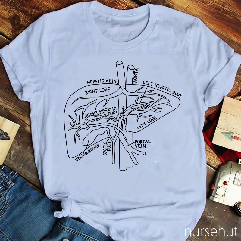Liver Anatomy Nurse T-Shirt