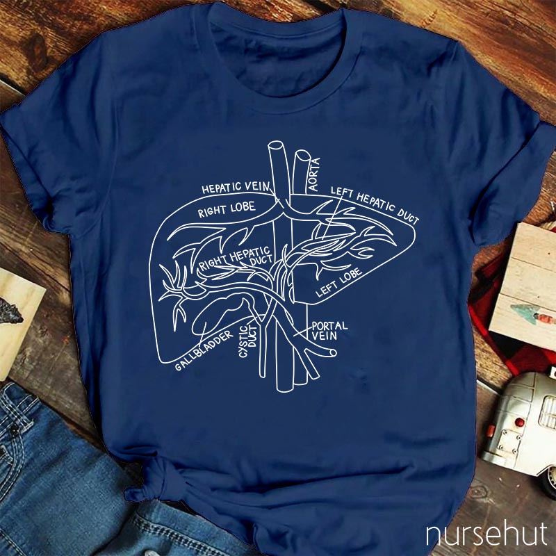 Liver Anatomy Nurse T-Shirt