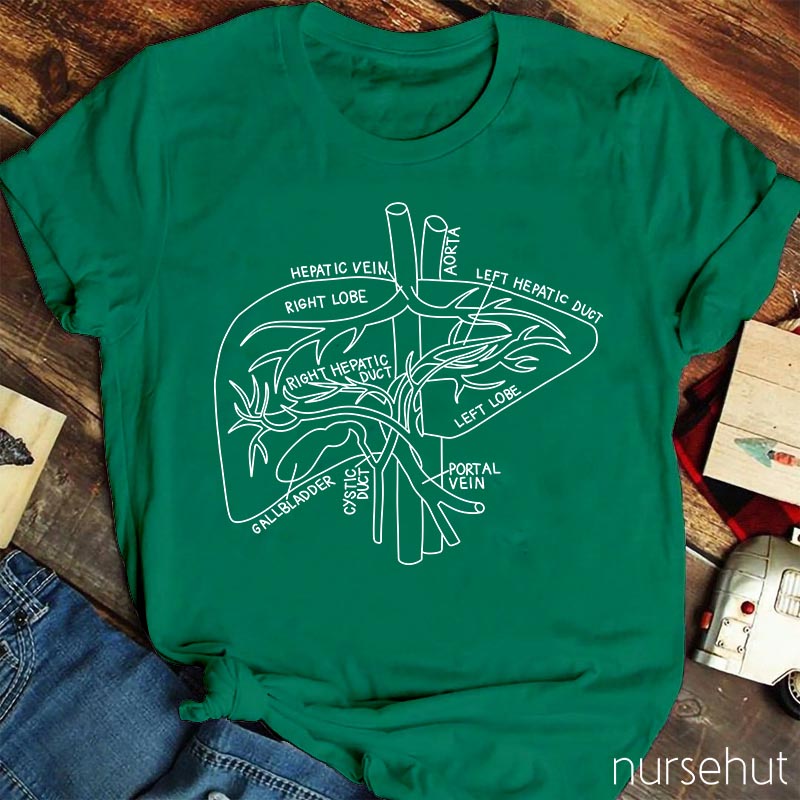 Liver Anatomy Nurse T-Shirt