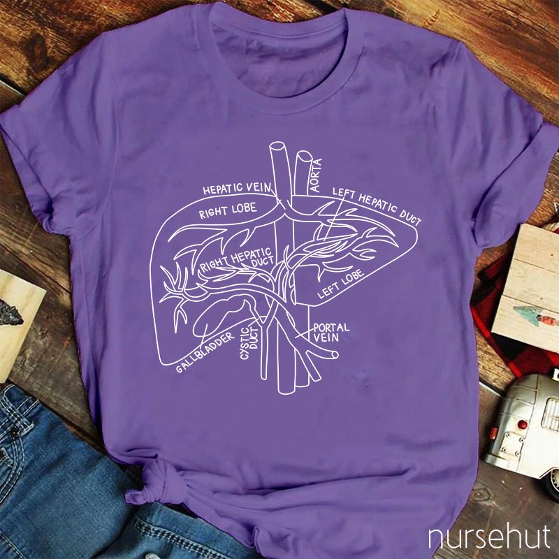Liver Anatomy Nurse T-Shirt